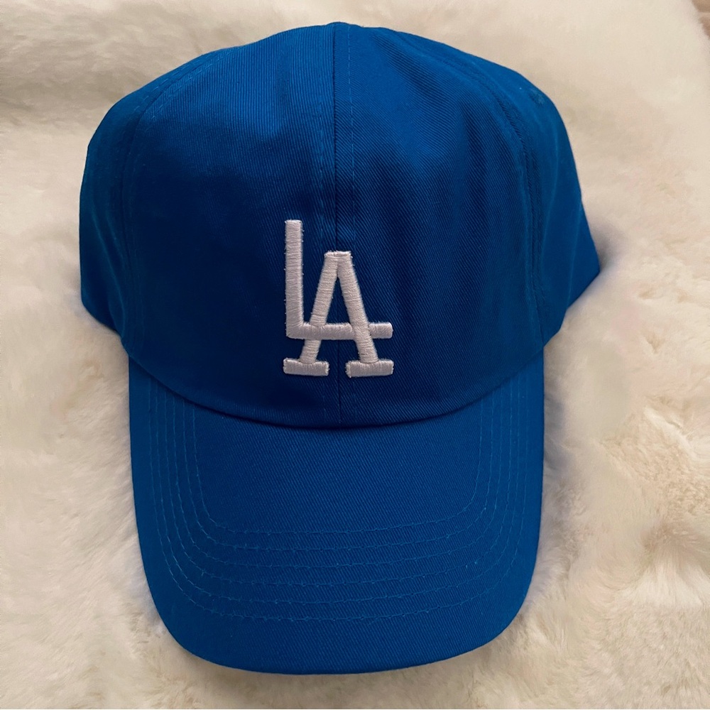New! LA Logo Ball Cap / Dad Hat - One Size Fits All - Blue & White